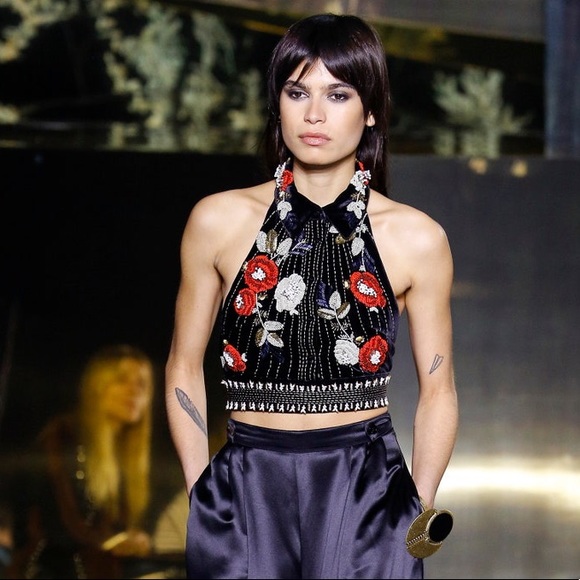 H&M Studio A/W 2016 Beaded Crop Top NWOT - Picture 1 of 5